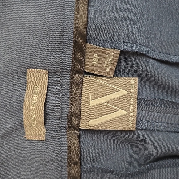 WORTHINGTON BRAND WOMEN'S PETITE PLUS SIZE BLUE DRESS PANTS TROUSERS SIZE 18P - Picture 9 of 12